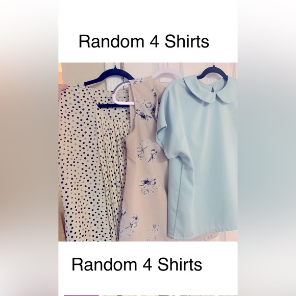 Nameless Tops - Random Pack of 4 Size M medium or L Large shirts. Business casual styling.